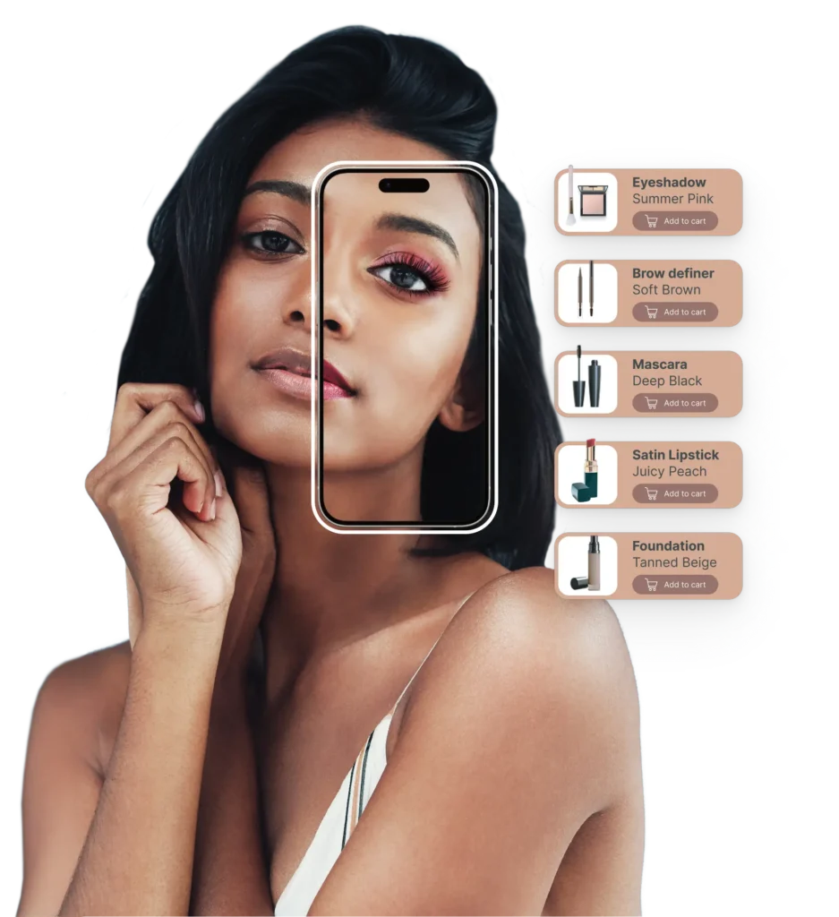 Arbelle - woman with makeup and products copy
